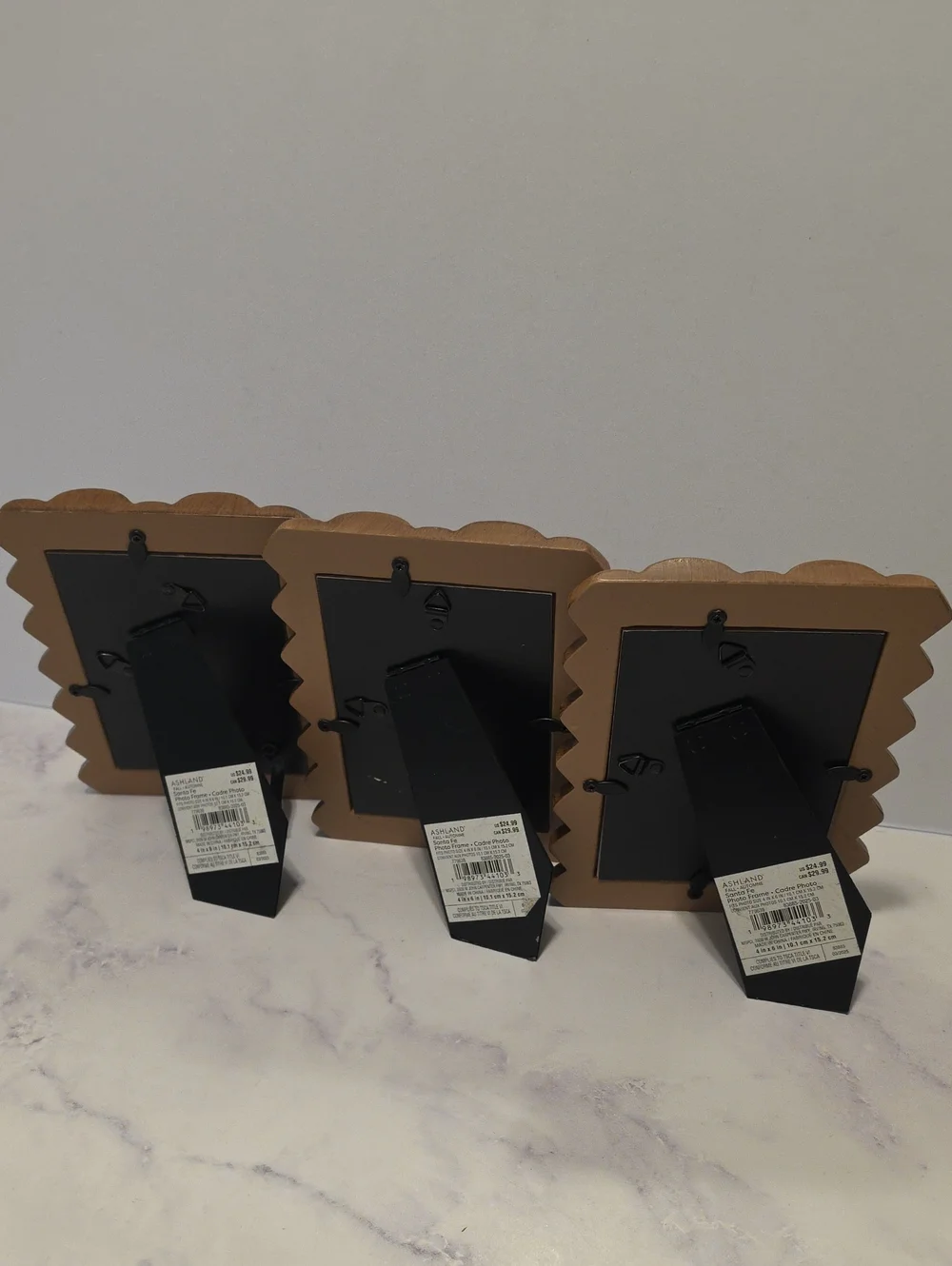 Ashland Wood Bead Frame Trio - Brown Decorative Photo Frames Set Of 3